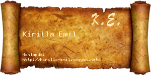 Kirilla Emil névjegykártya